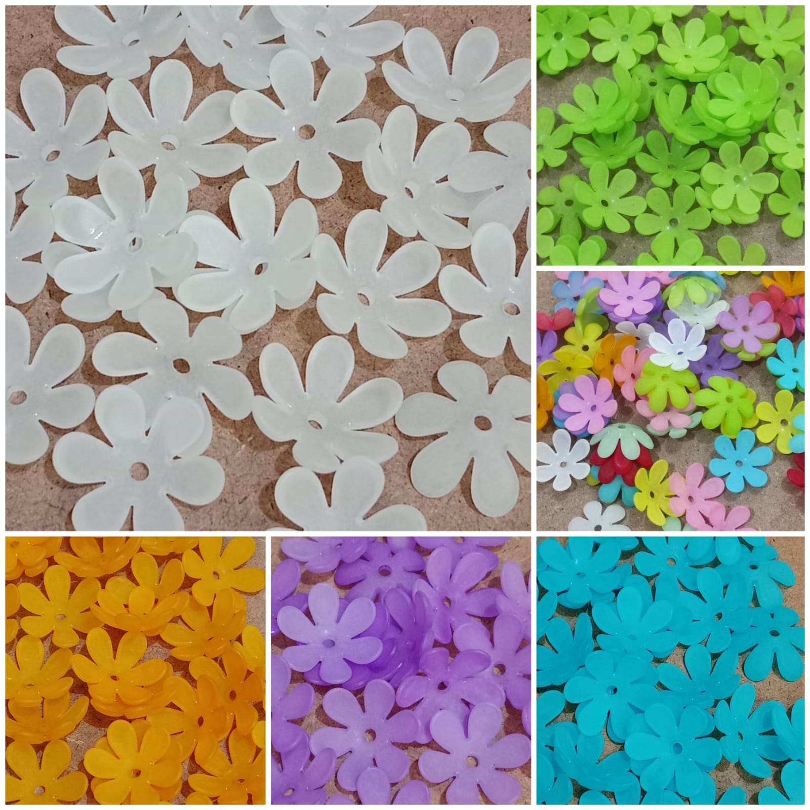 40pcs manik kelopak bunga 6 doff uk diameter 2cm