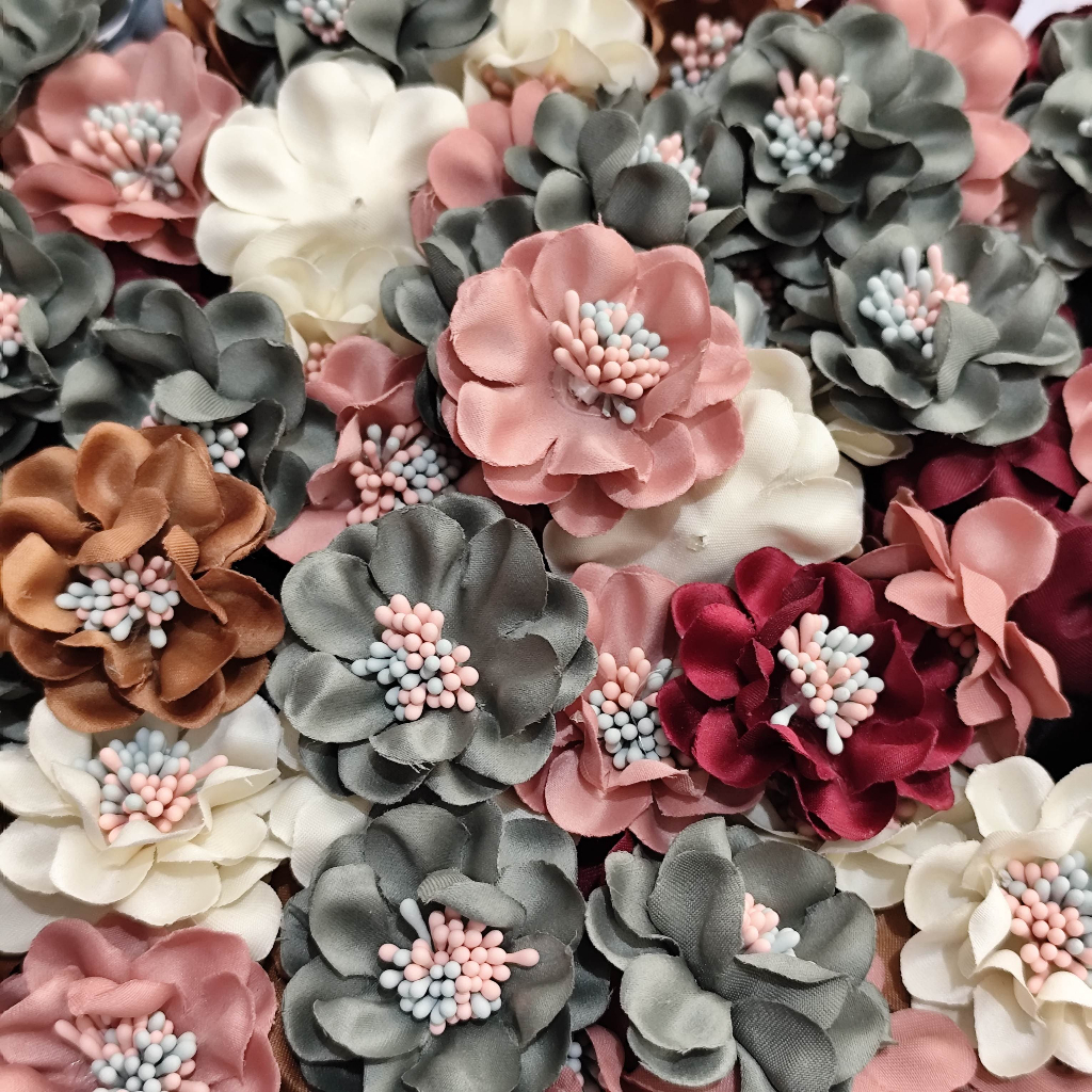 2pcs bunga peony / Aplikasi bunga mahar seserahan / bunga suede