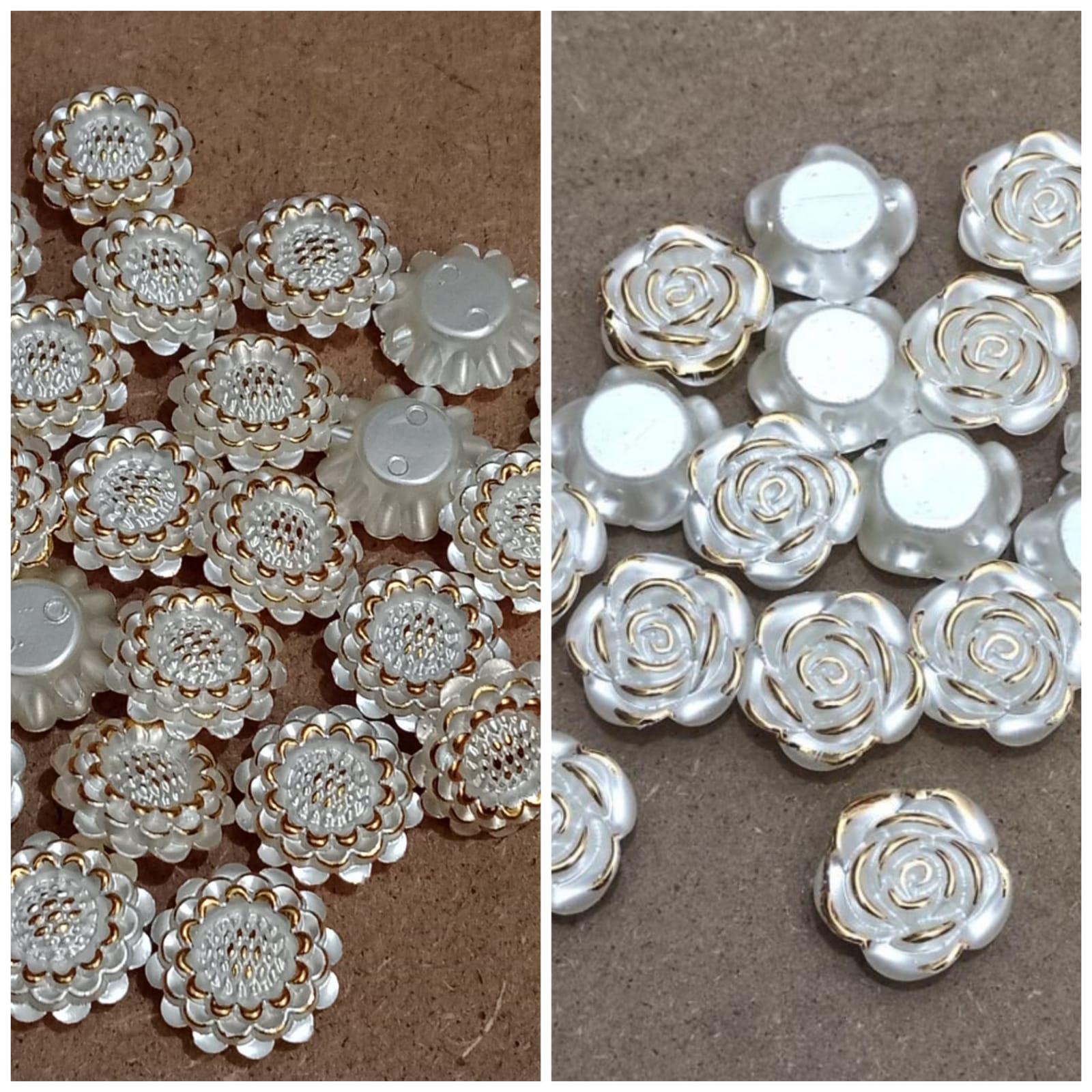 18pcs putik mawar 2cm dan teratai list gold