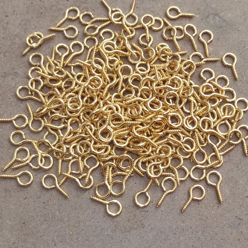 100pcs paku ulir bahan crafting diy untuk gantungan kunci atau bandul