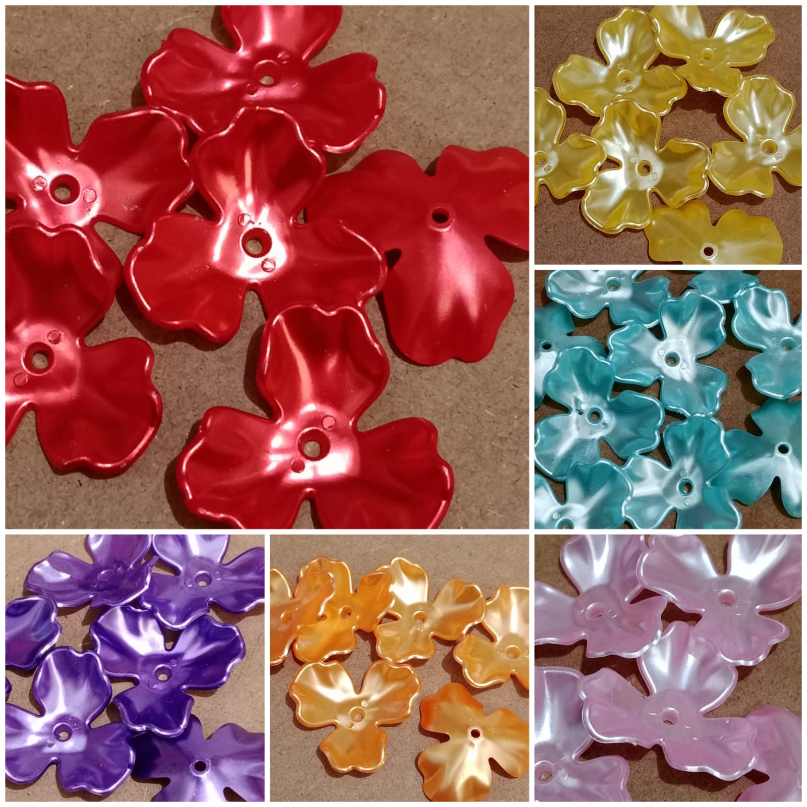 10pcs Kelopak bunga 3 besar mutiara