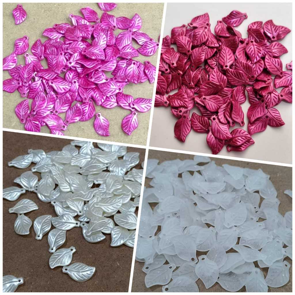 95pcs daun kecil mutiara dan doff bahan aksesoris
