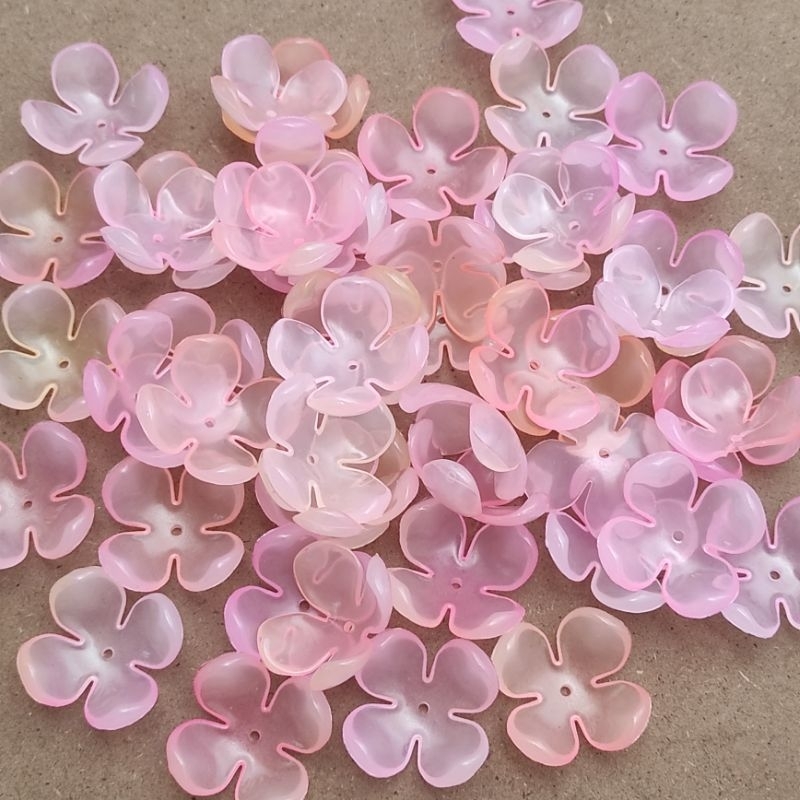 19pcs kelopak bunga manik manik clover 4 jelly