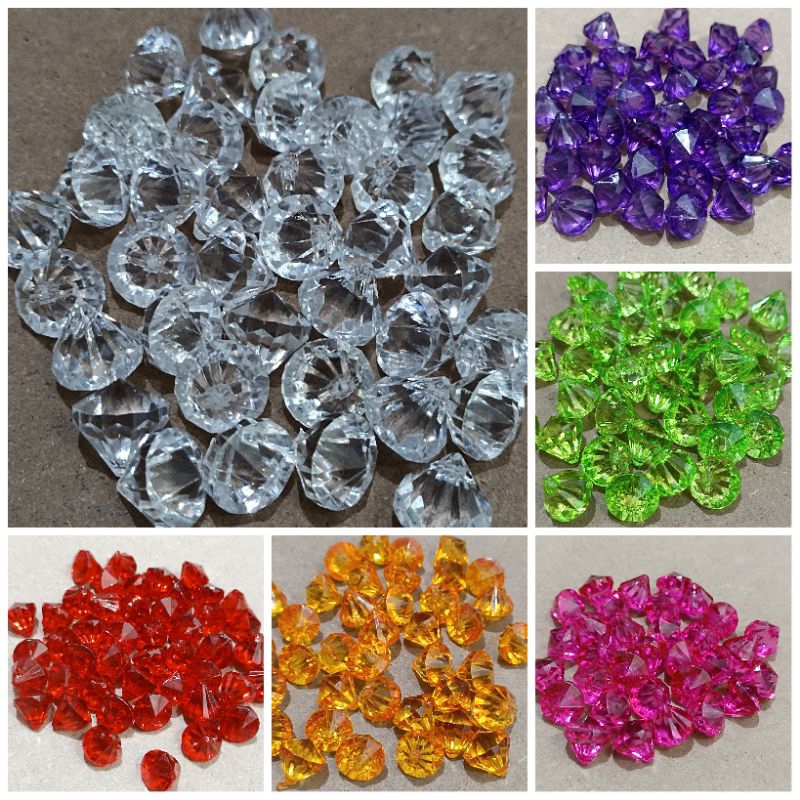 20pcs - 28pcs  putik diamond gantung uk 14mm dan 16mm