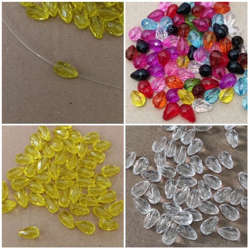 38pcs tetes akrilik lubang tembus