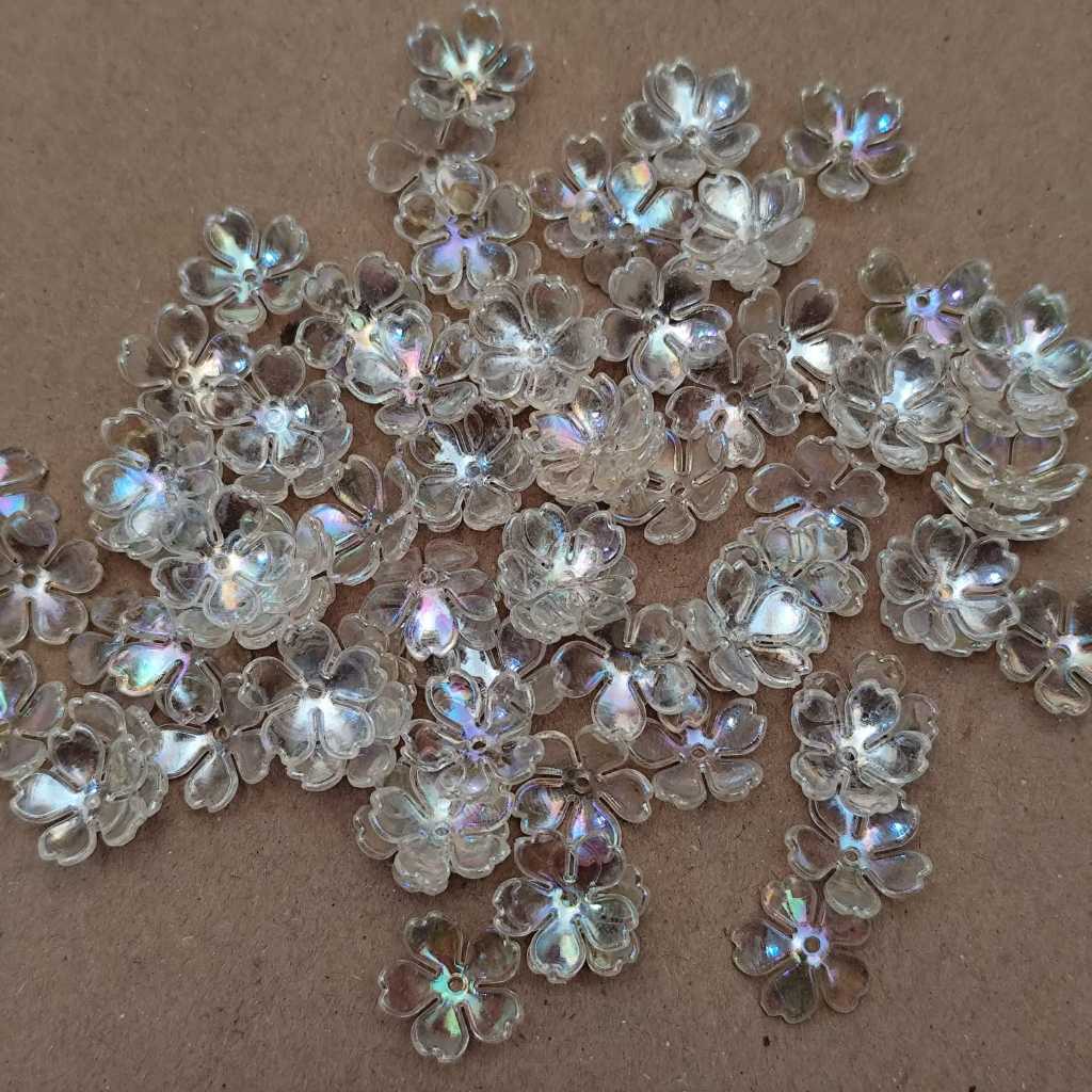 90pcs kelopak love ab bunga clover 15mm akrilik blink-blink