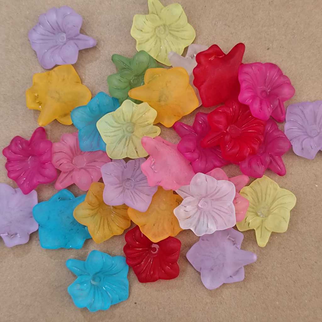 10pcs kelopak bunga terompet doff bahan kerajinan lubang samping