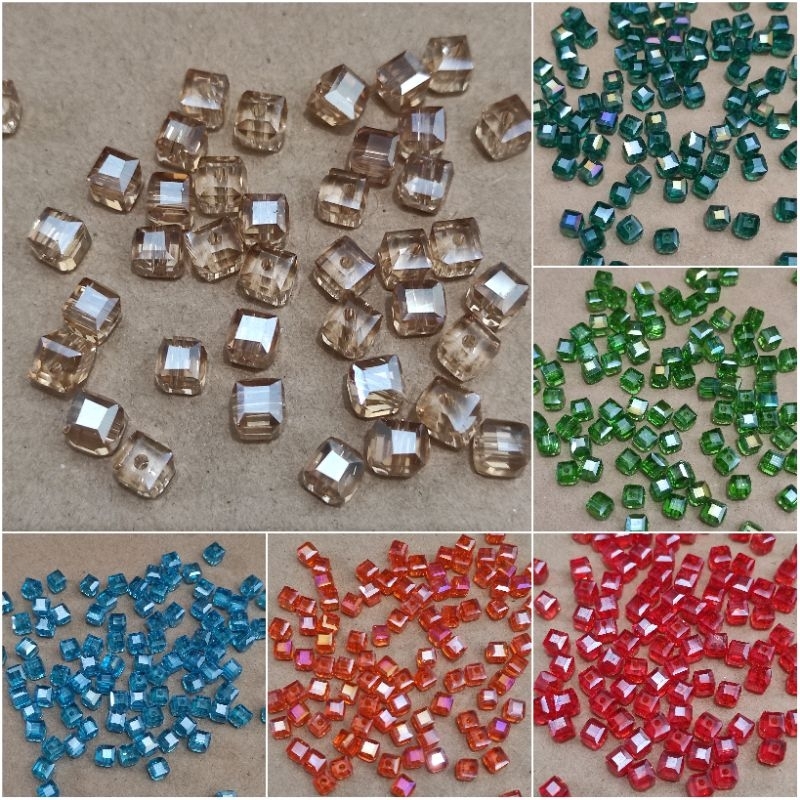 10pcs kristal kotak uk 10mm dan 12mm