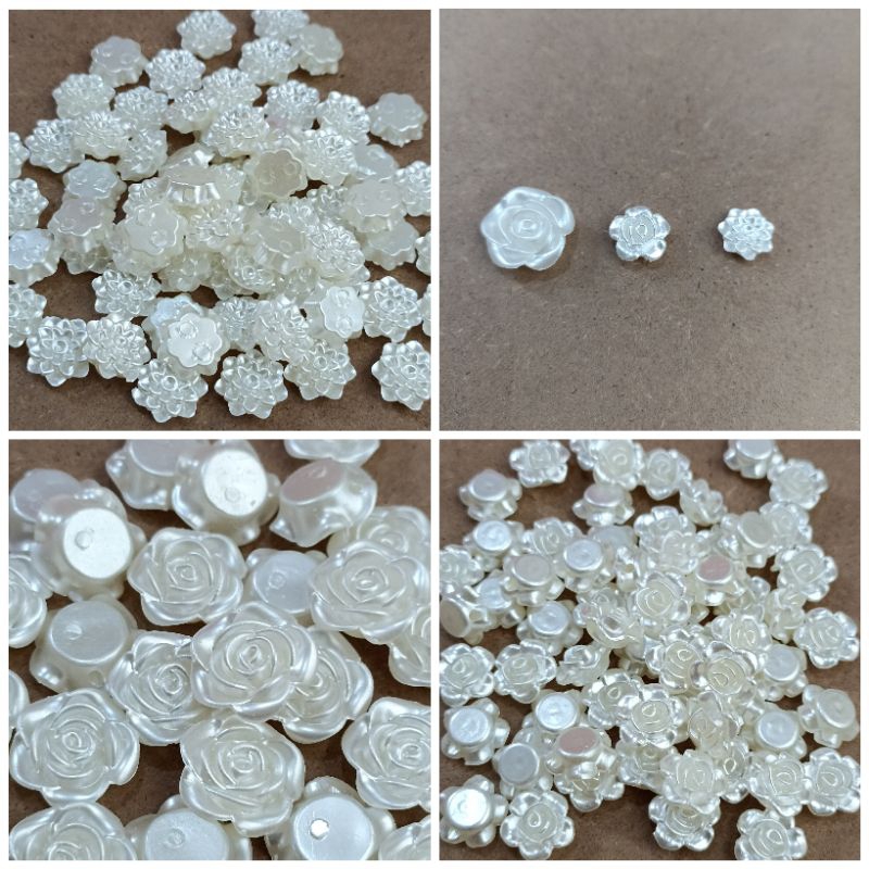 20 - 65pcs bahan craft putik mawar mutiara