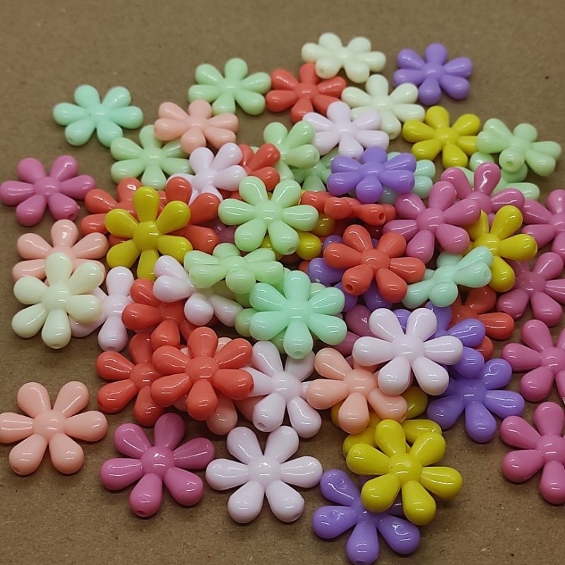 18pcs mote melamin bunga lubang tembus