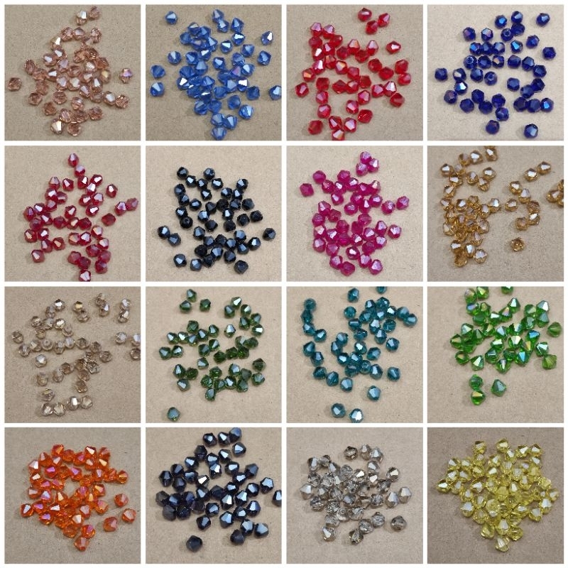 30pcs kristal kerucut lancip ukuran 8mm