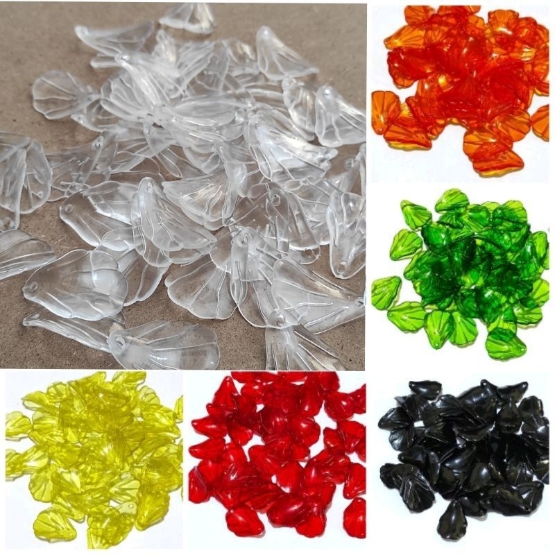 35pcs bahan bunga akrilik dahlia bening