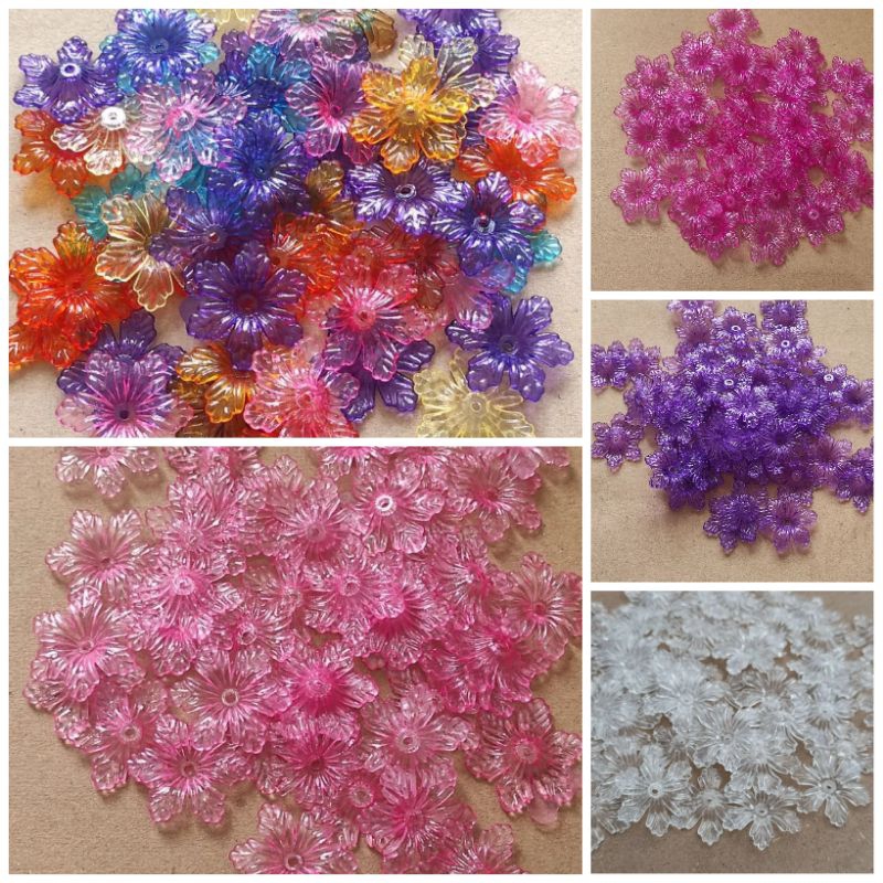 40pcs kelopak ceper kecil bening warna
