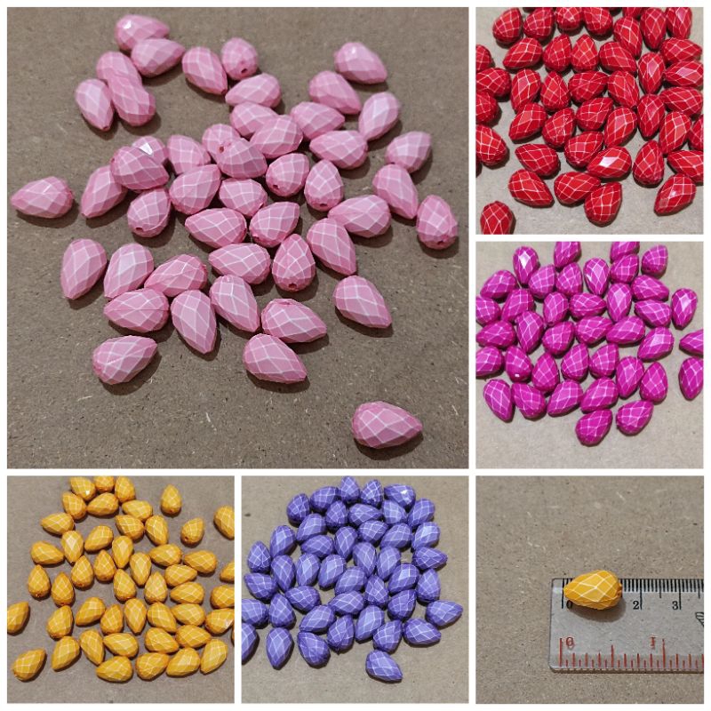 35pcs tetes motif garis lubang tembus