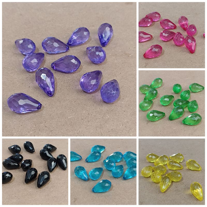 10pcs tetes besar akrilik bening