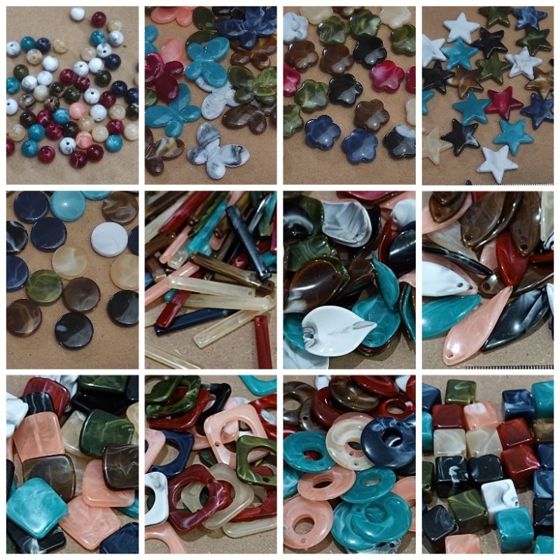 13 - 44pcs mote bercak mix warna