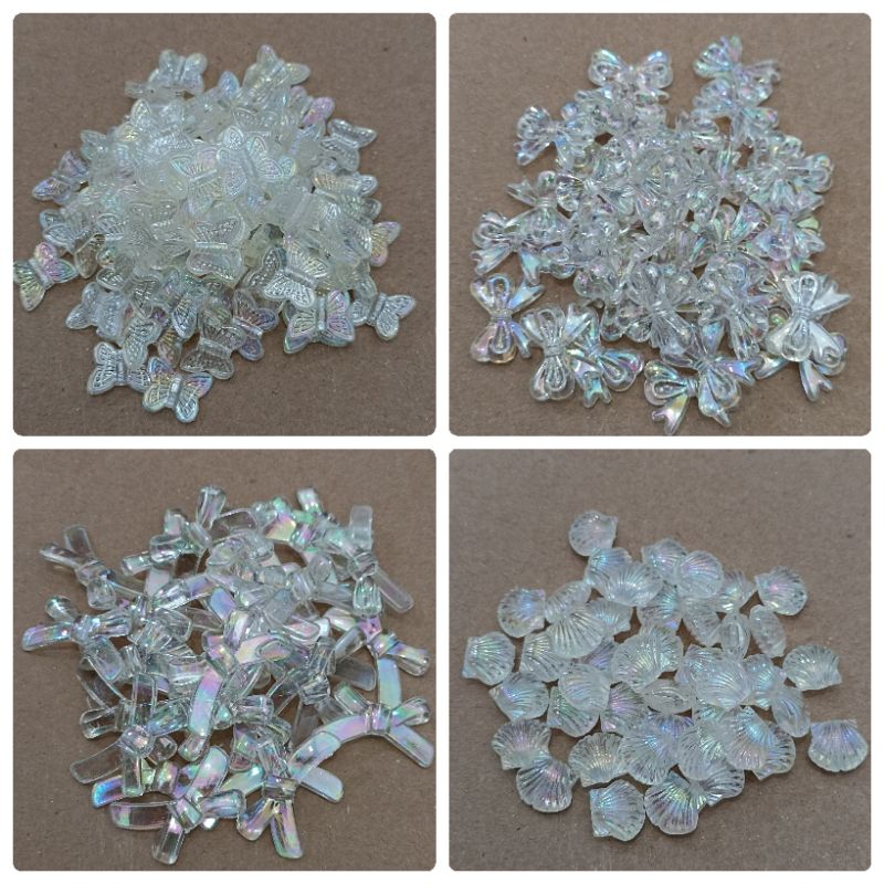 20-48pcs Mote Aplikasi Bening Ab