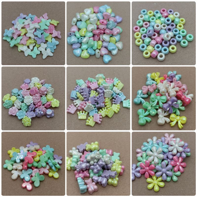 14pcs - 70pcs Mote Aplikasi pastel ab mix warna