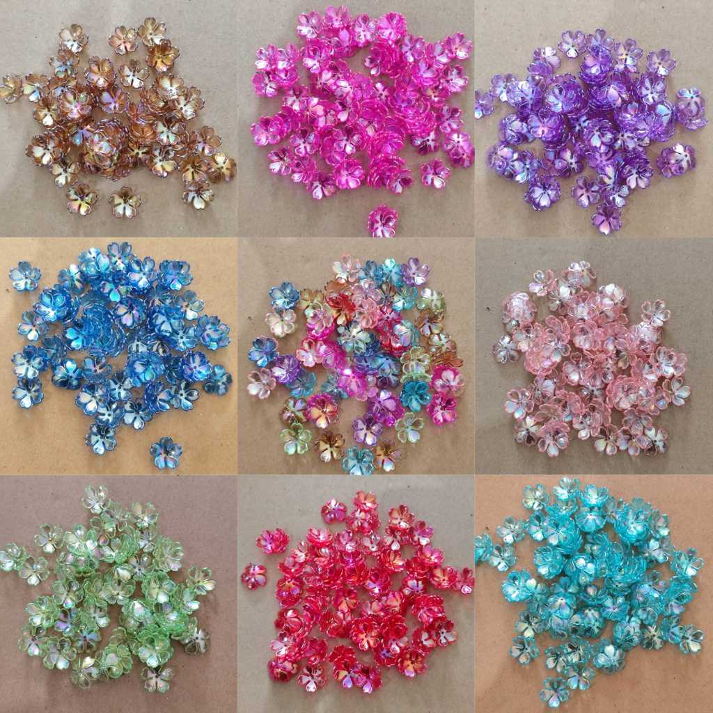 45pcs kelopak bunga clover love ab dan jelly gradasi