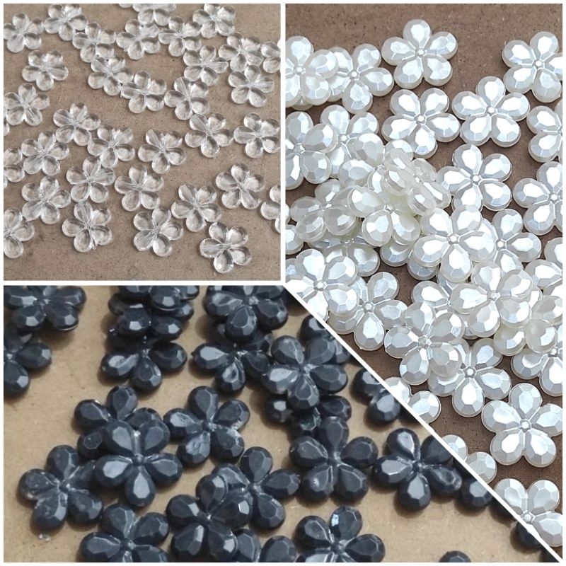 20pcs bunga kecil lubang tembus bahan kerajinan