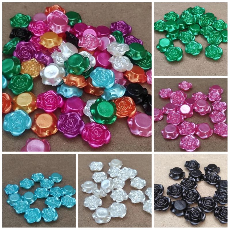 24pcs mote mawar mutiara uk 2cm