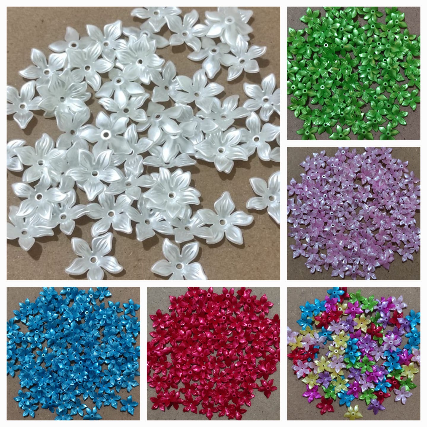 75pcs kelopak bunga kecil mutiara dan jelly