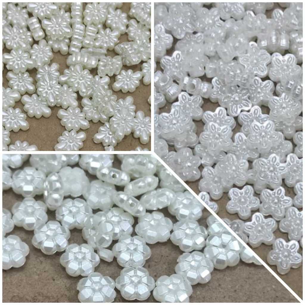 55 - 280pcs putik sakura mutiara mini lubang tembus