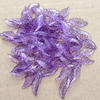70pcs daun panjang Lavender mini akrilik bening warna
