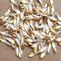 manik krisan mutiara gradasi dan daun lengkung gradasi