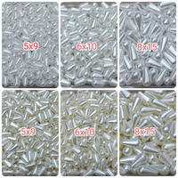 36pcs-250pcs tetes mutiara lubang tembus putih dan bw
