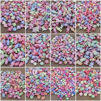 35 - 200pcs manik mote warna warni / manik corak aplikasi gelang kalung
