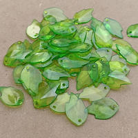 23pcs liontin daun akrilik besar tipis